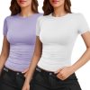 4 pack solid color fitted t-shirts for women