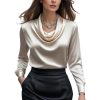 satin women’s shirt with vintage long sleeves