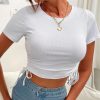 Solid Color Fitted T-Shirts for Women
