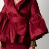 women’s puff sleeve ruffle blouse