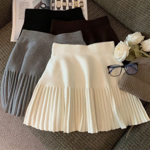 korean sweet knitted skirts