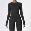 Women’s breathable long sleeve workout crop top, quick dry yoga shirt