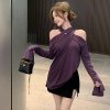 long sleeve off-shoulder top women