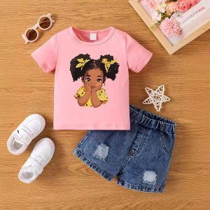 round neck short sleeve boys girls tee