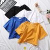 women’s cotton o neck cropped t-shirt for summer