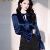 spring satin blouse women