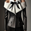 black off shoulder leather shirt women
