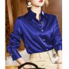 women’s casual elegant satin shirt for summer