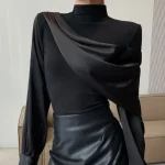 luxury splicing blouse women
