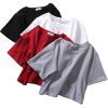 women’s cotton o neck cropped t-shirt for summer