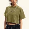 soft cotton casual streetwear crop top women