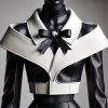 black off shoulder leather shirt women