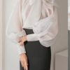 women’s chiffon polka dot top